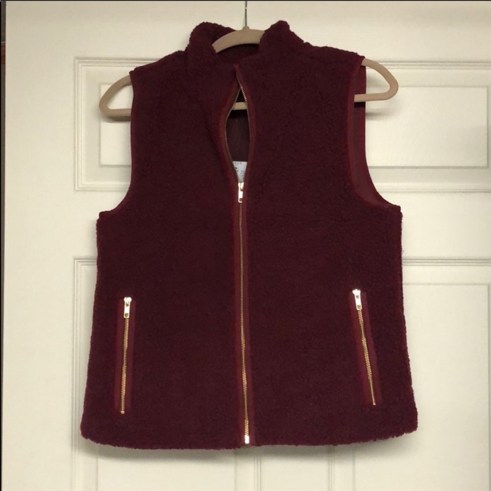 NWT J. Crew Mercantile Small Vest Maroon